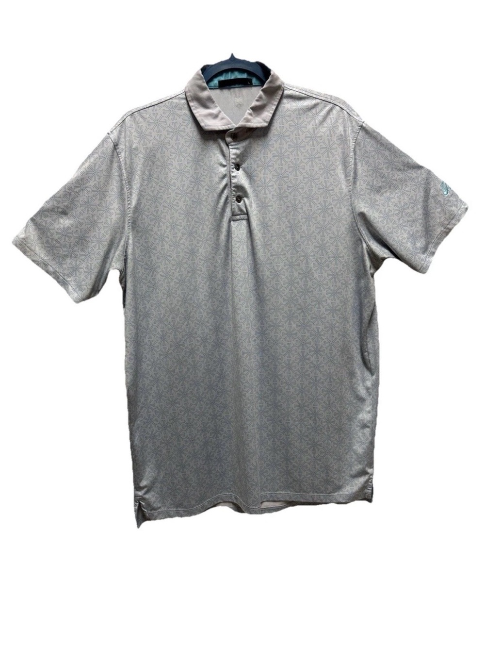 Greyson Men's Polo in Light Gray with Subtle Geometric Print